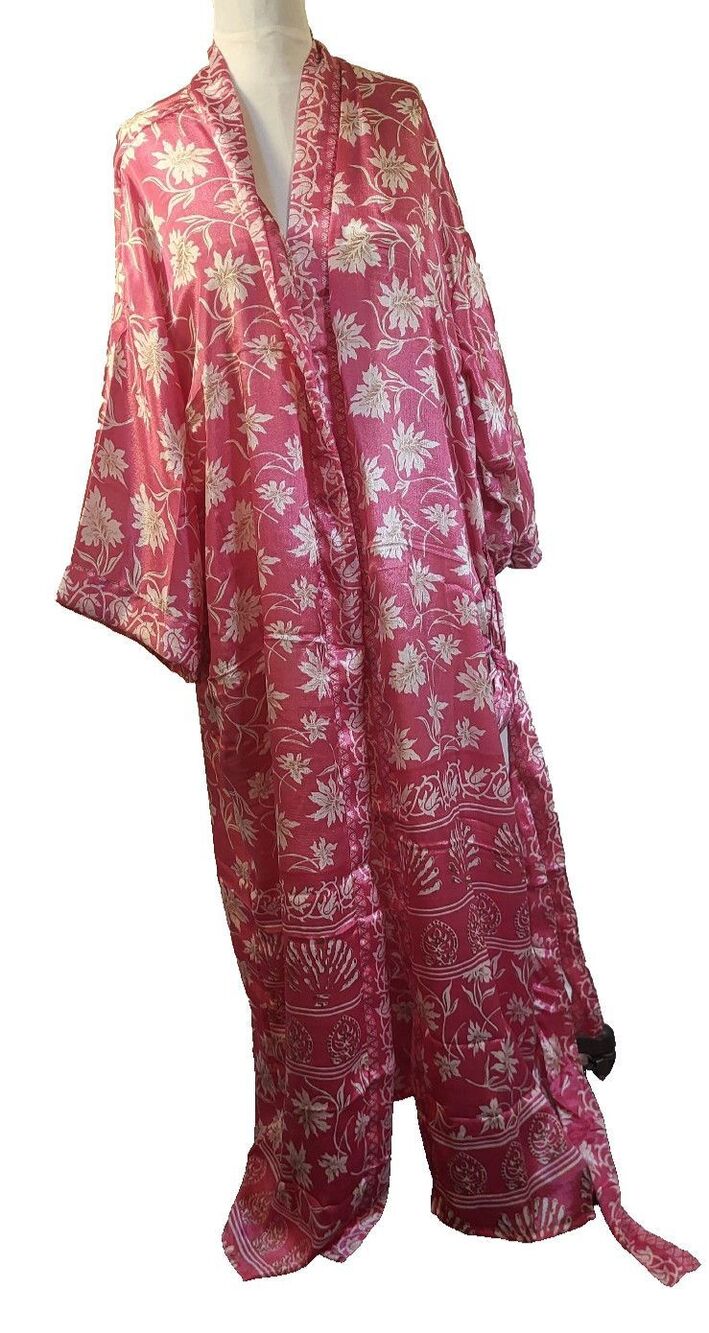 Gorgeous Silk Robe Made From Recycled Saris Kimono Style One Size